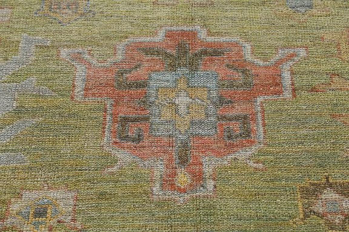 Tappeti Afghanistan Rose Collection - Lana Blu Verde Avorio - 91061 In condizioni ottime in vendita a Dallas, TX