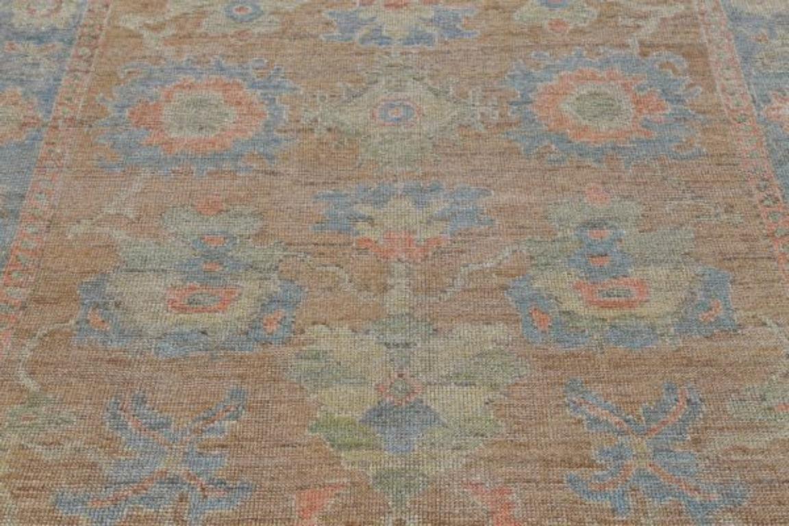 Colección Afghanistan Rose Alfombras - Lana Azul Verde Rosa - 91020 en Excelente estado para la venta en Dallas, TX