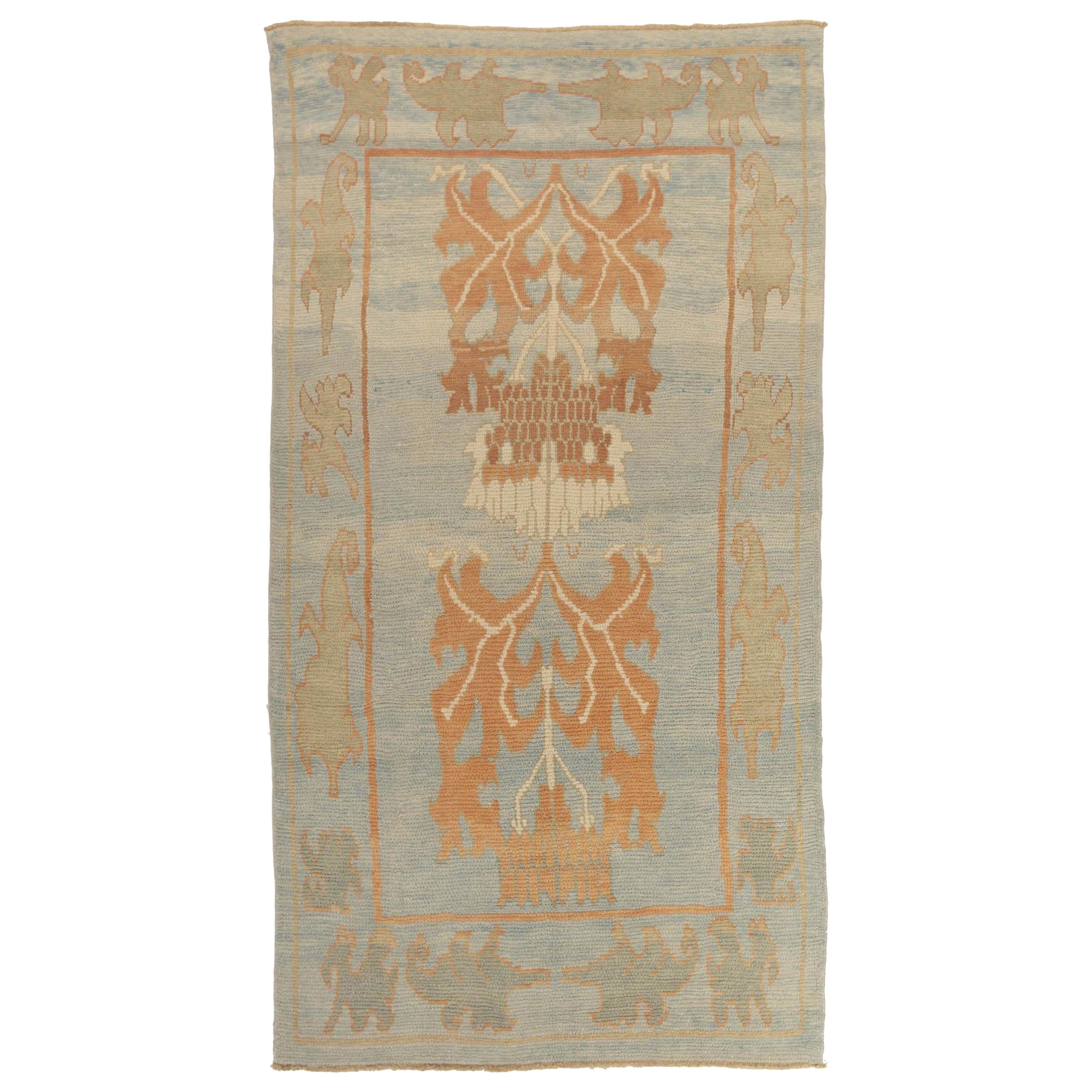 Tappeti Afghanistan Rose Collection - Lana Blu Avorio - 88542
