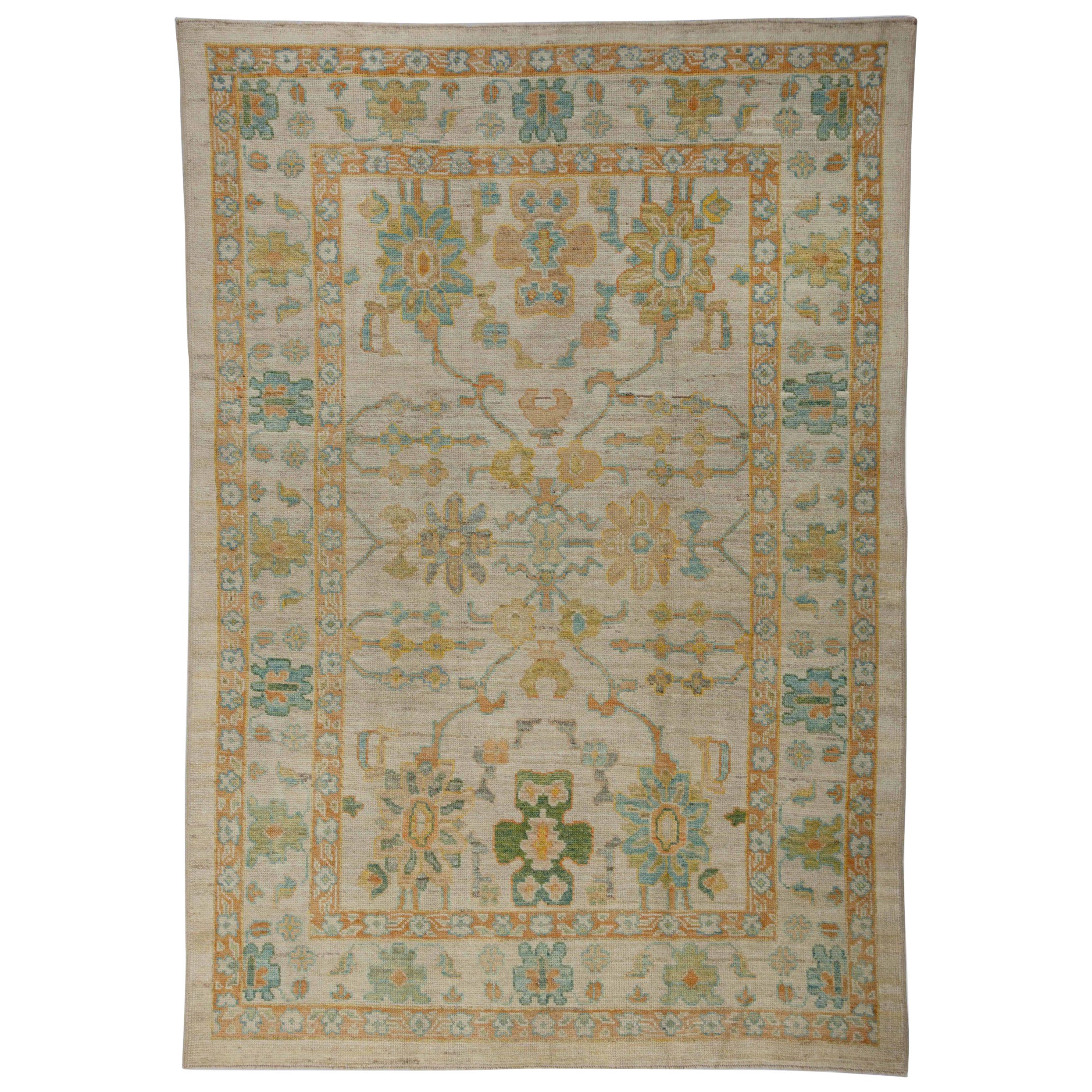 Afghanistan Rose Kollektion Teppiche - Wolle Blau Elfenbein Rosa - 88519