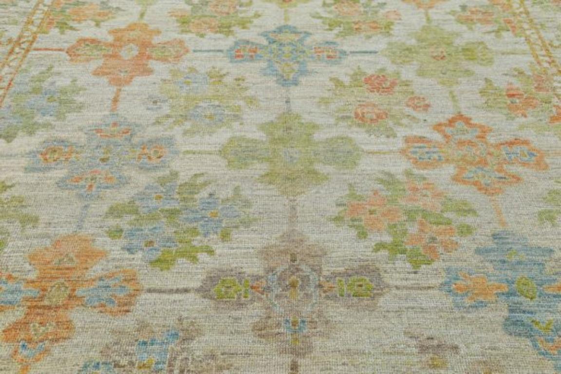 Afghanistan Rose Kollektion Teppiche - Wolle Blau Elfenbein Rot - 90840 (Stammeskunst) im Angebot