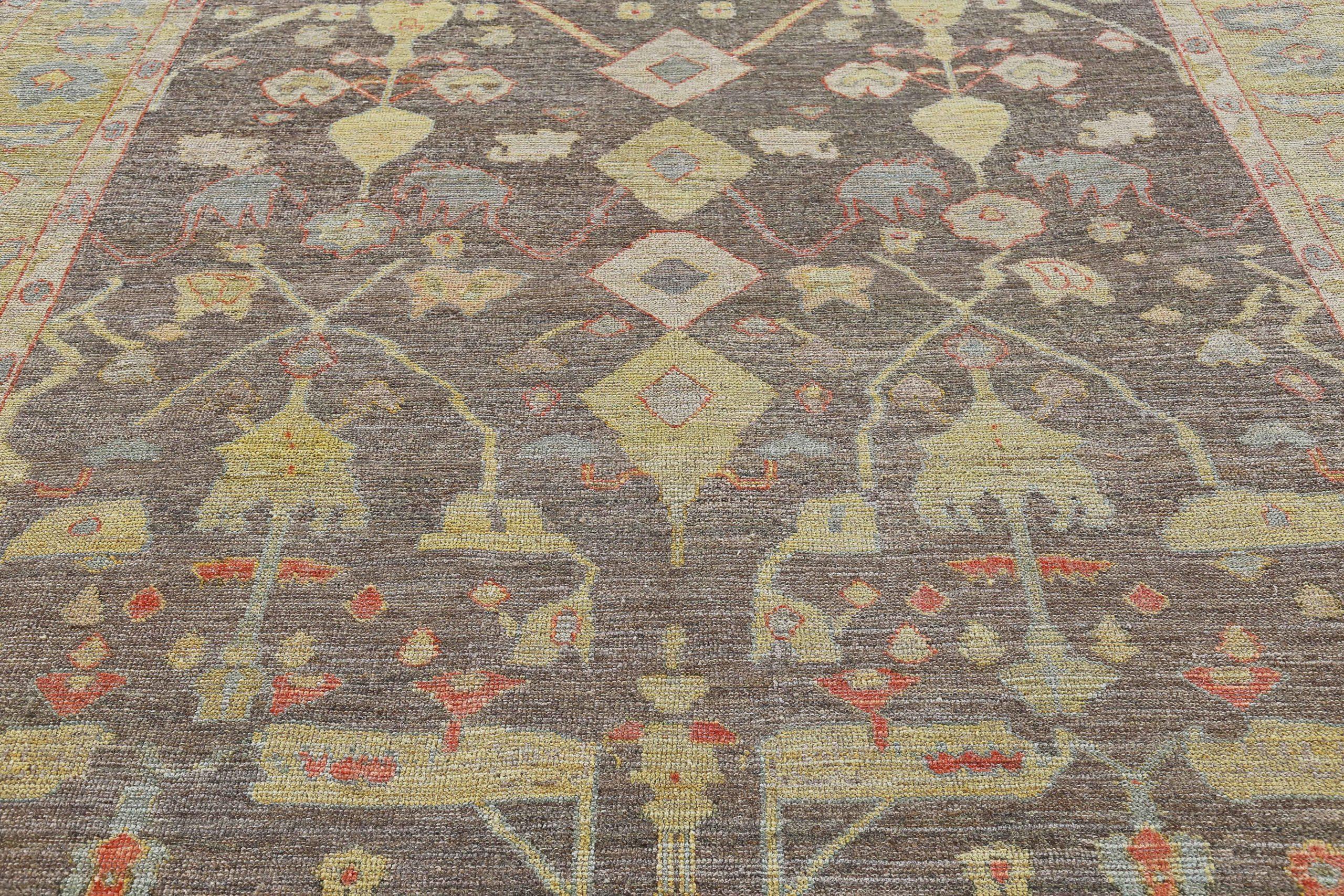 Tribale Tappeti Afghanistan Rose Collection - Lana Marrone Verde - 90989 in vendita
