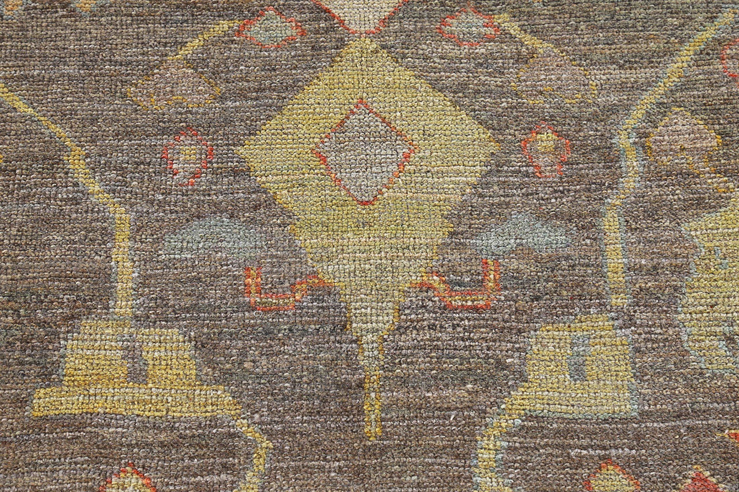 Tappeti Afghanistan Rose Collection - Lana Marrone Verde - 90989 In condizioni ottime in vendita a Dallas, TX