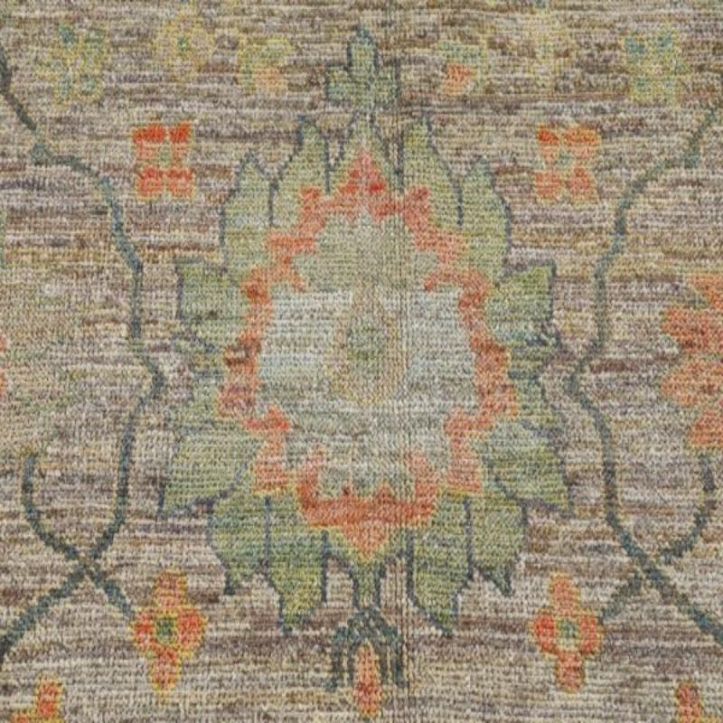 Afghanistan Rose Kollektion Teppiche - Wolle Braun Grün Rosa - 90952 im Zustand „Hervorragend“ im Angebot in Dallas, TX