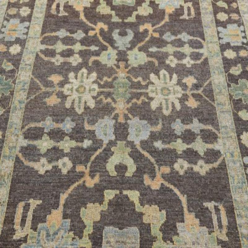 Tribale Tappeti Afghanistan Rose Collection - Lana Marrone Avorio - 90965 in vendita