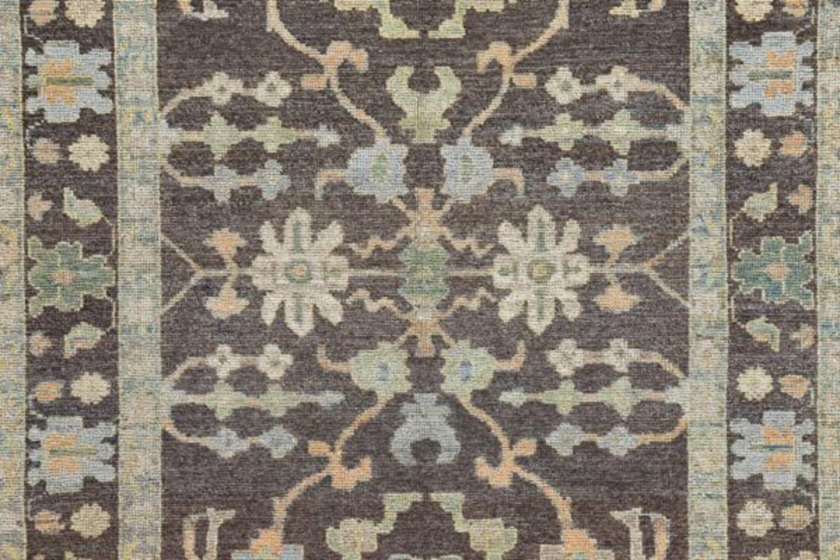 Tappeti Afghanistan Rose Collection - Lana Marrone Avorio - 90965 In condizioni ottime in vendita a Dallas, TX