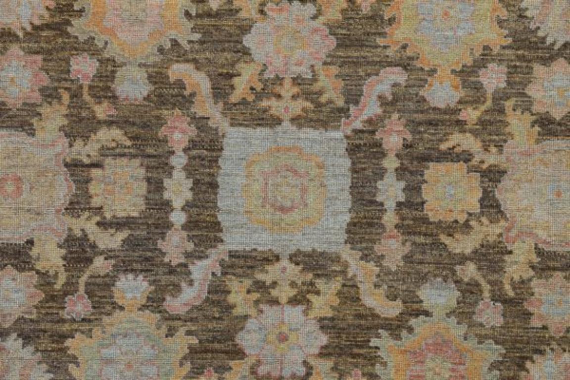 Afghano Tappeti Afghanistan Rose Collection - Lana Marrone Avorio - 91008 in vendita