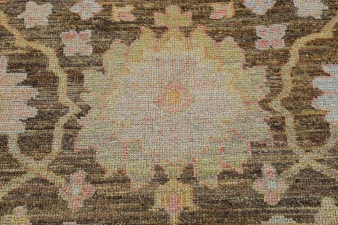 Tappeti Afghanistan Rose Collection - Lana Marrone Avorio - 91008 In condizioni ottime in vendita a Dallas, TX
