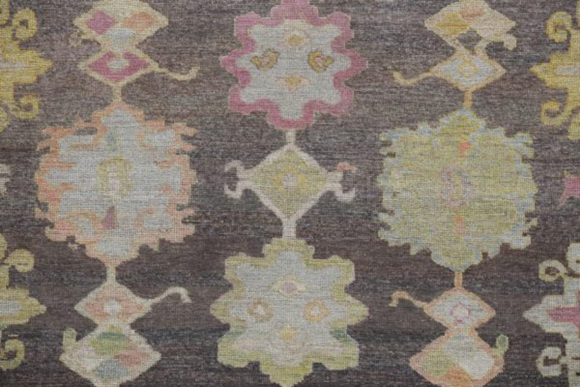 Afghanistan Rose Collection Area Rugs - Wool Brown Purpel - 91053 In Excellent Condition For Sale In Dallas, TX