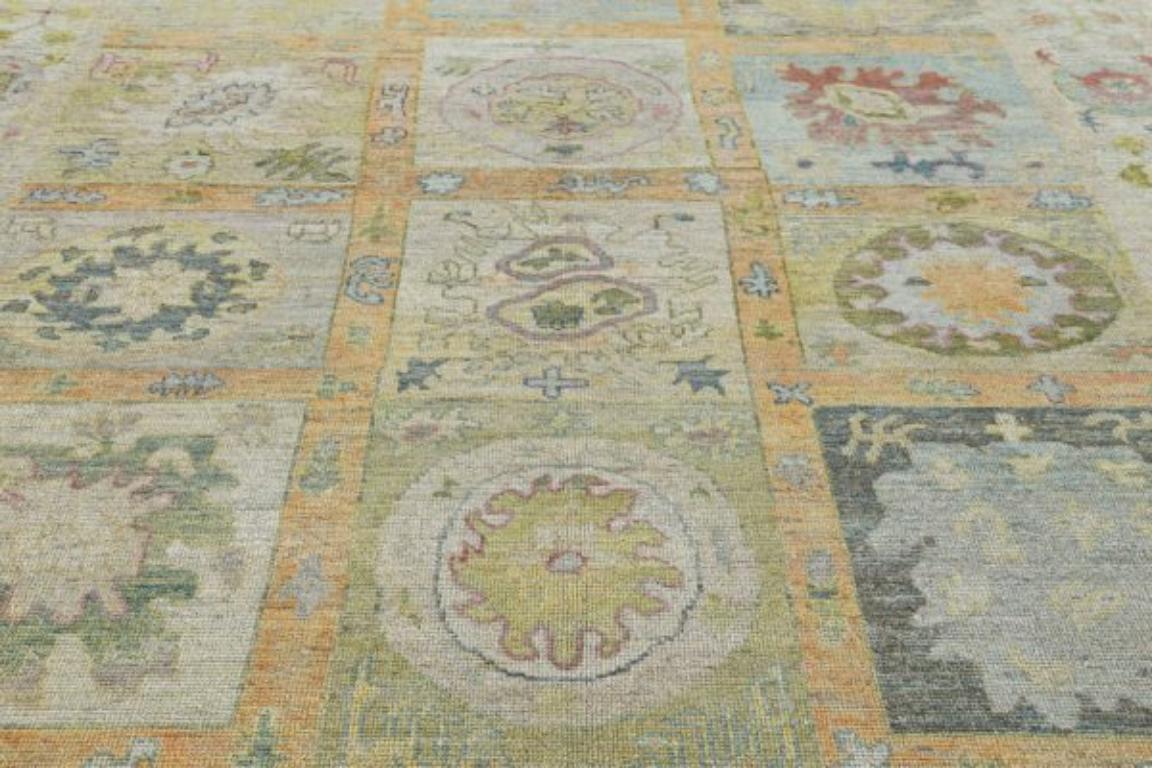 Tribale Tappeti Afghanistan Rose Collection - Lana Verde Avorio - 90843 in vendita