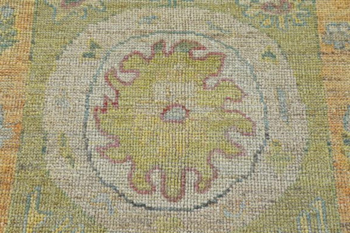 Tappeti Afghanistan Rose Collection - Lana Verde Avorio - 90843 In condizioni ottime in vendita a Dallas, TX