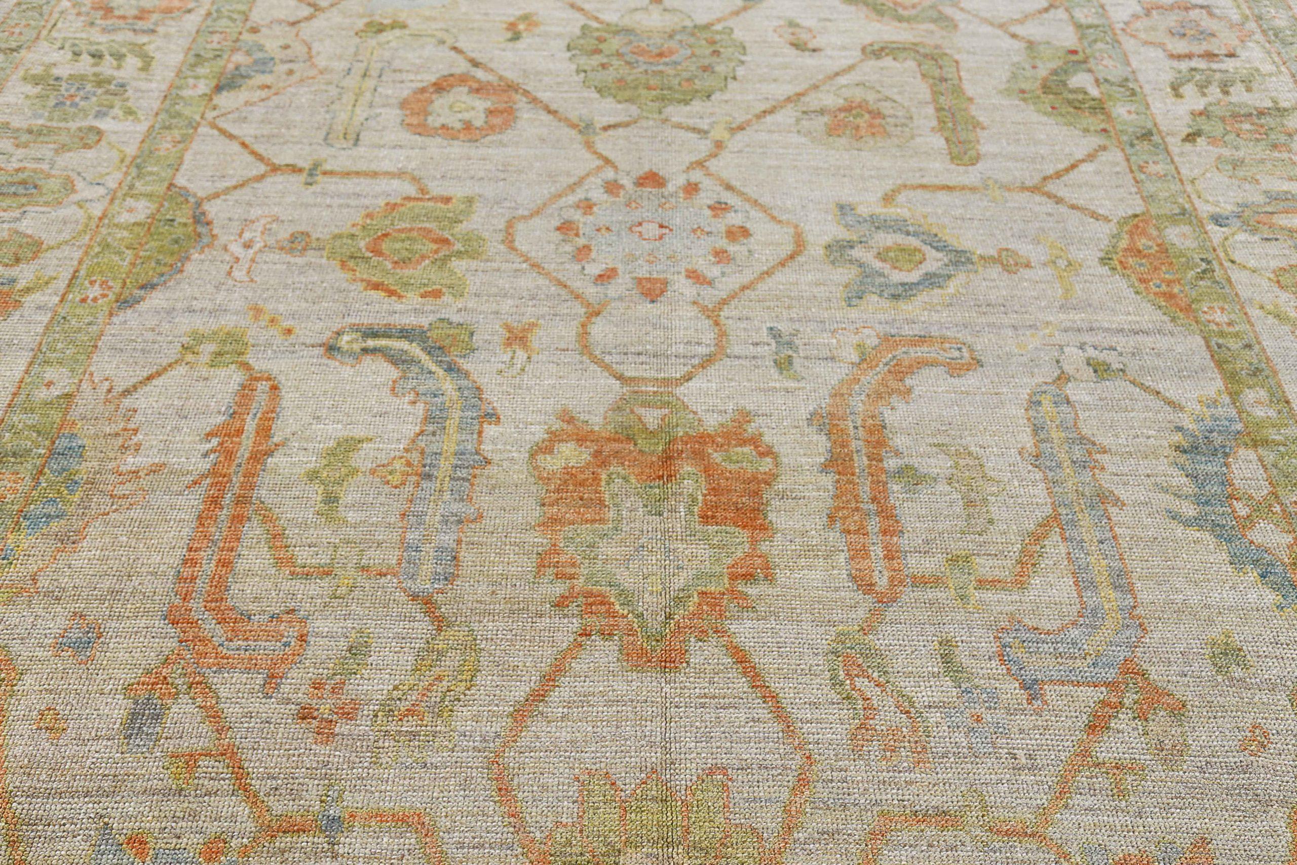 Tribale Tappeti Afghanistan Rose Collection - Lana Verde Avorio - 90907 in vendita