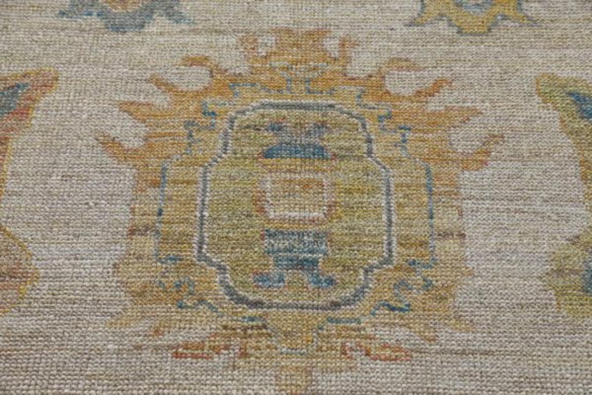 20ième siècle Tapis de la collection Afghanistan Rose - Laine ivoire jaune - 91077 en vente