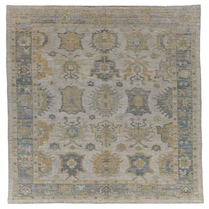 Tapis de la collection Afghanistan Rose - Laine ivoire jaune - 91077 en vente