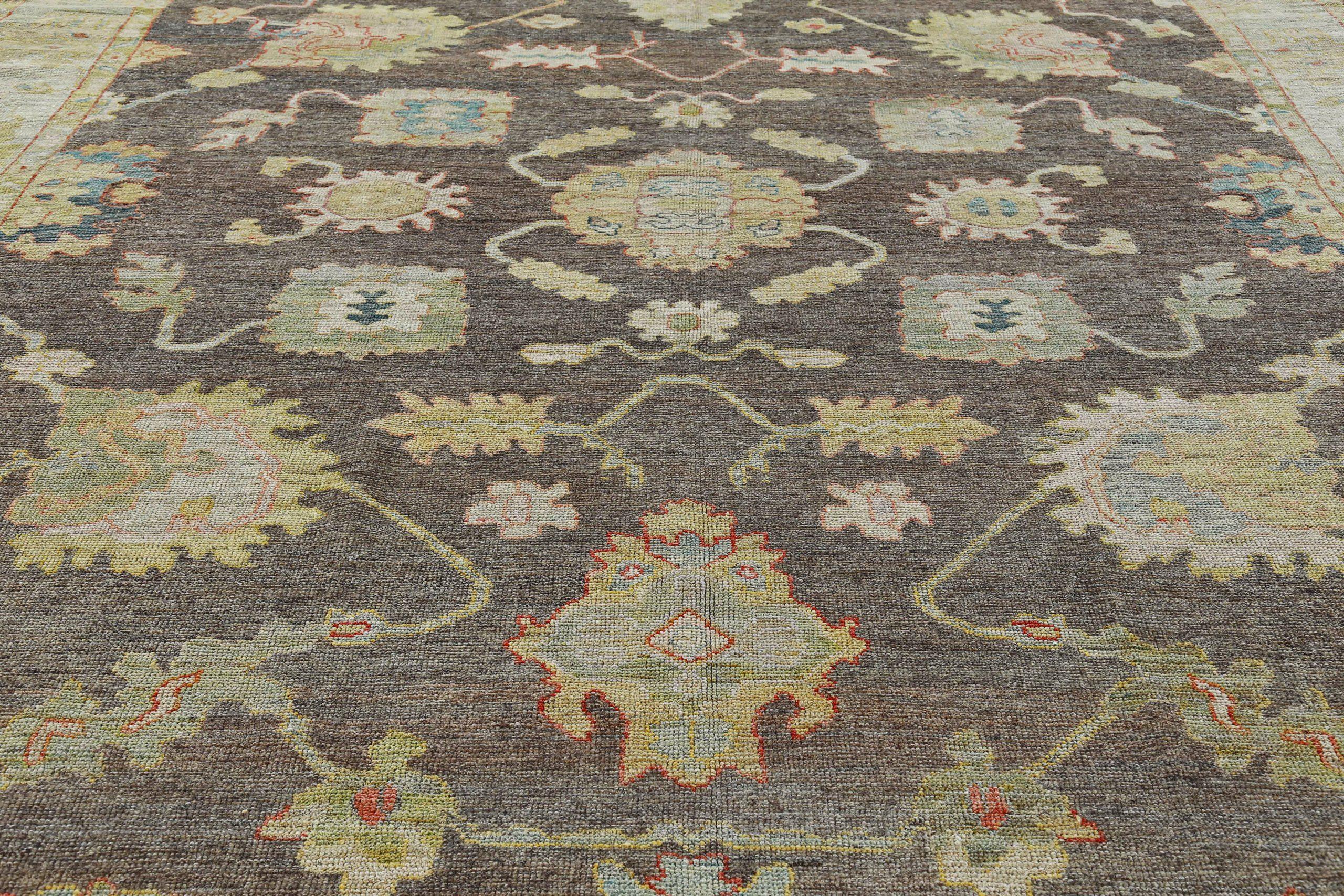Afghano Tappeto Afghanistan Rose Collection Over Size circa 1990 - Lana Marrone Verde - 90852 in vendita