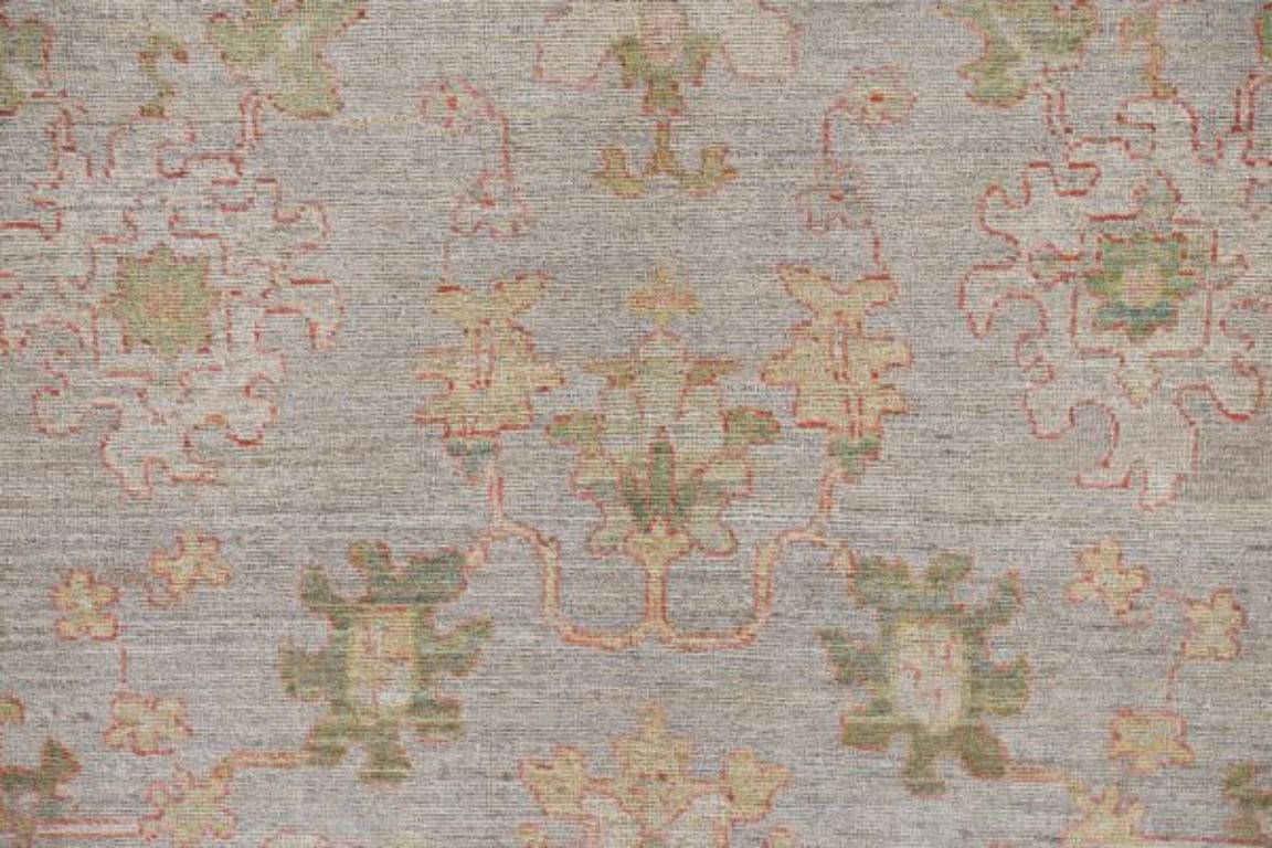 Afghanistan Rose Kollektion Over Size Teppich - Wolle Blau Elfenbein - 90890 (Afghanisch) im Angebot