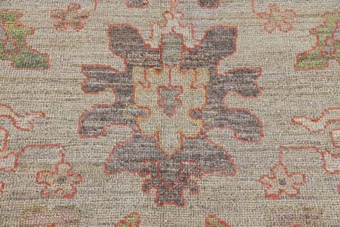 Afghanistan Rose Kollektion Over Size Teppich - Wolle Blau Elfenbein - 90890 im Zustand „Hervorragend“ im Angebot in Dallas, TX