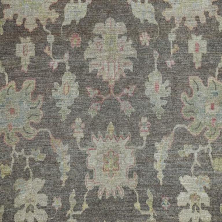 Afghanistan Rose Kollektion Over Size Teppich - Wolle Braun Elfenbein - 90807 (Afghanisch) im Angebot
