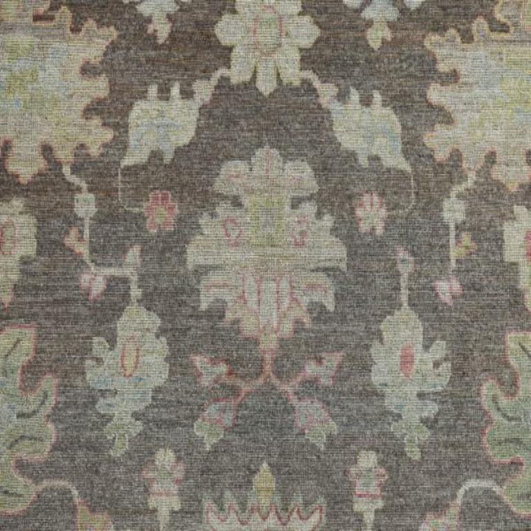 Afghanistan Rose Kollektion Over Size Teppich - Wolle Braun Elfenbein - 90807 im Zustand „Hervorragend“ im Angebot in Dallas, TX