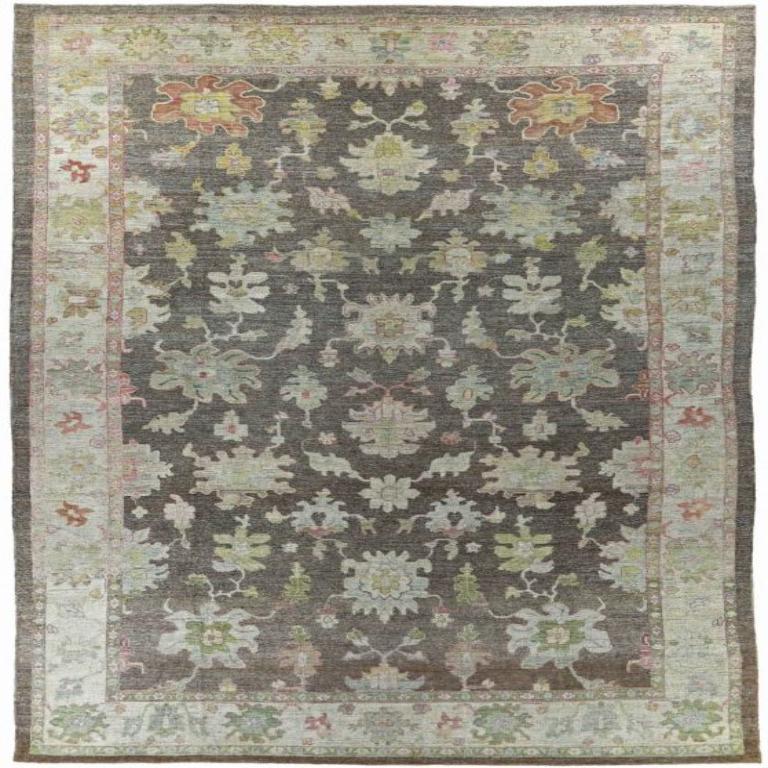 Afghanistan Rose Collection Over Size Rug - Wool Brown Ivory - 90807