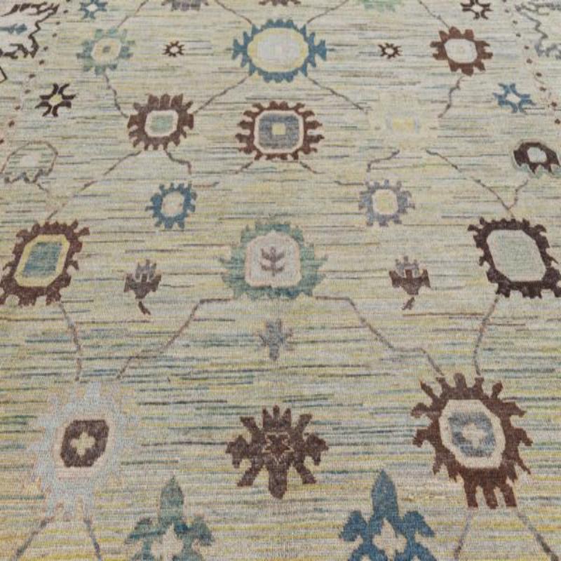 Tribale Tappeto Afghanistan Rose Collection'S - Lana Marrone Avorio - 90953 in vendita