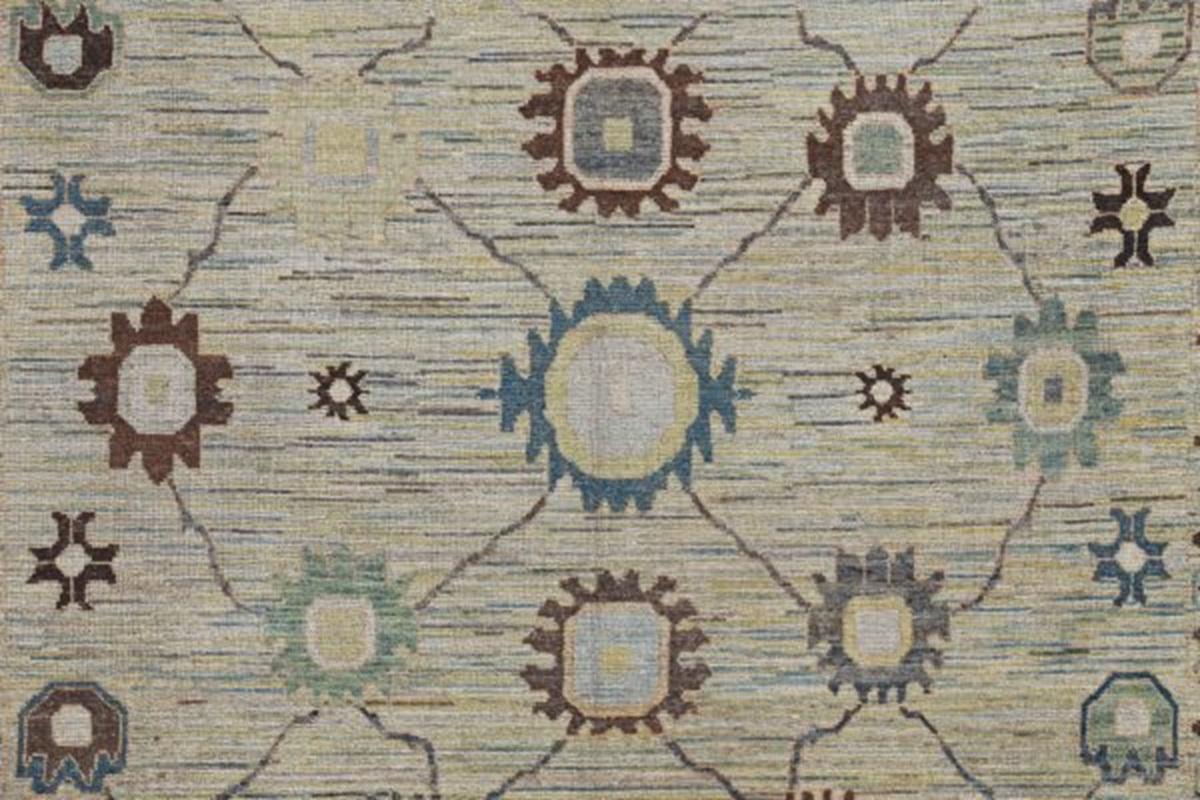 Afghano Tappeto Afghanistan Rose Collection'S - Lana Marrone Avorio - 90953 in vendita