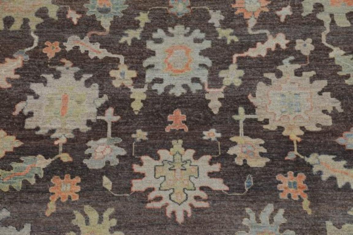 Afghanistan Rose Kollektion Over Size Teppich - Wolle Brown Pink - 91057 (Afghanisch) im Angebot