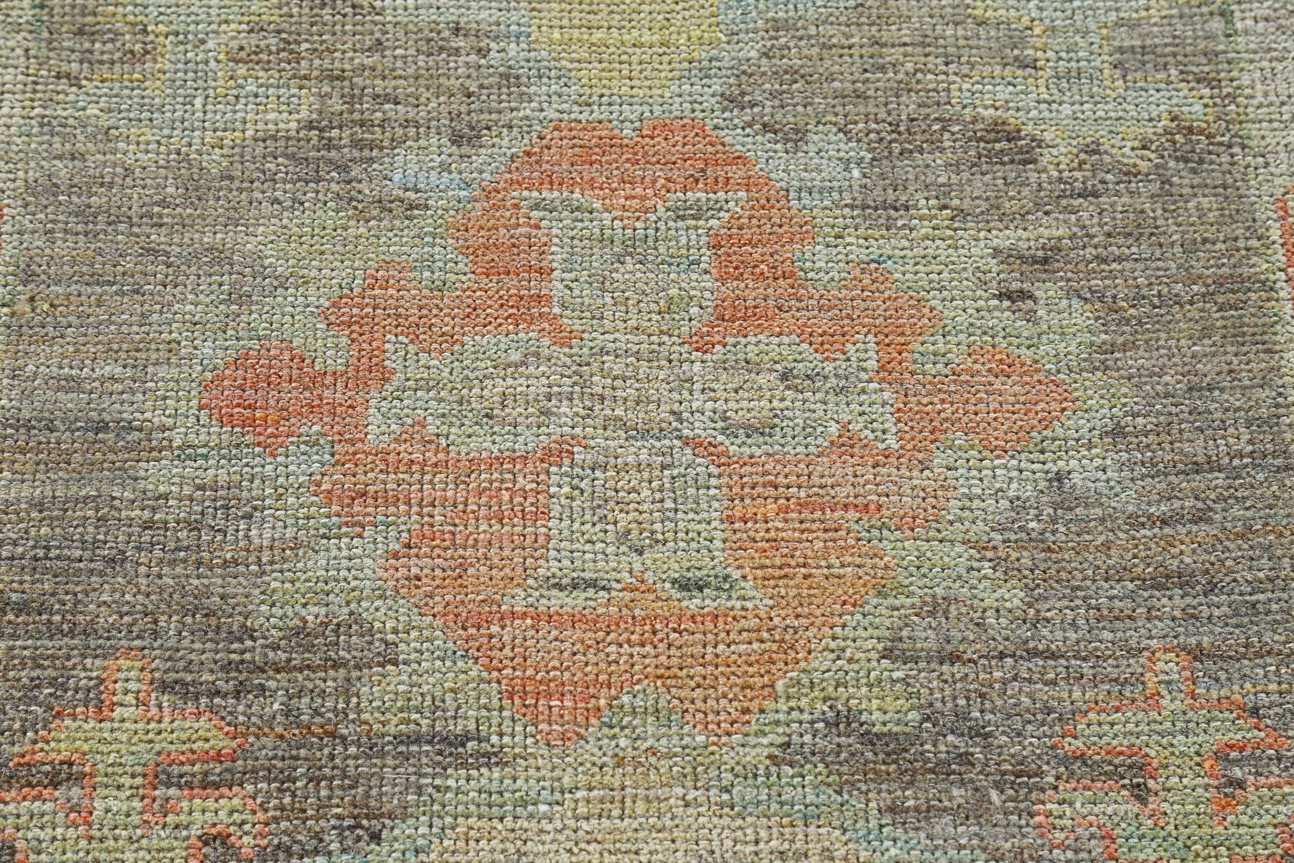 20th Century Afghanistan Rose Collection Runner Rug Circa 1990 - Wool Blue Brown Pink - 90858 For Sale
