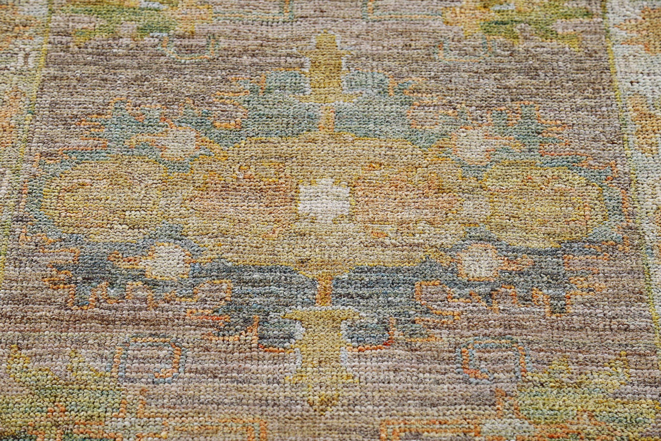 Afghanistan Rose Collection Läufer Teppich - Wolle Blau Brown - 90921 (Türkisch) im Angebot