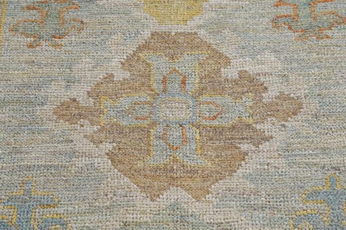 Afghanistan Rose Collection Läufer Teppich - Wolle Blau Braun - 90947 (Afghanisch) im Angebot