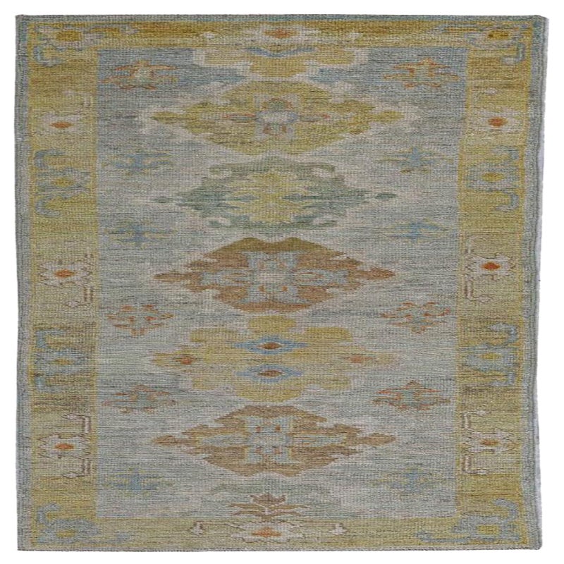 Afghanistan Rose Collection Läufer Teppich - Wolle Blau Braun - 90947