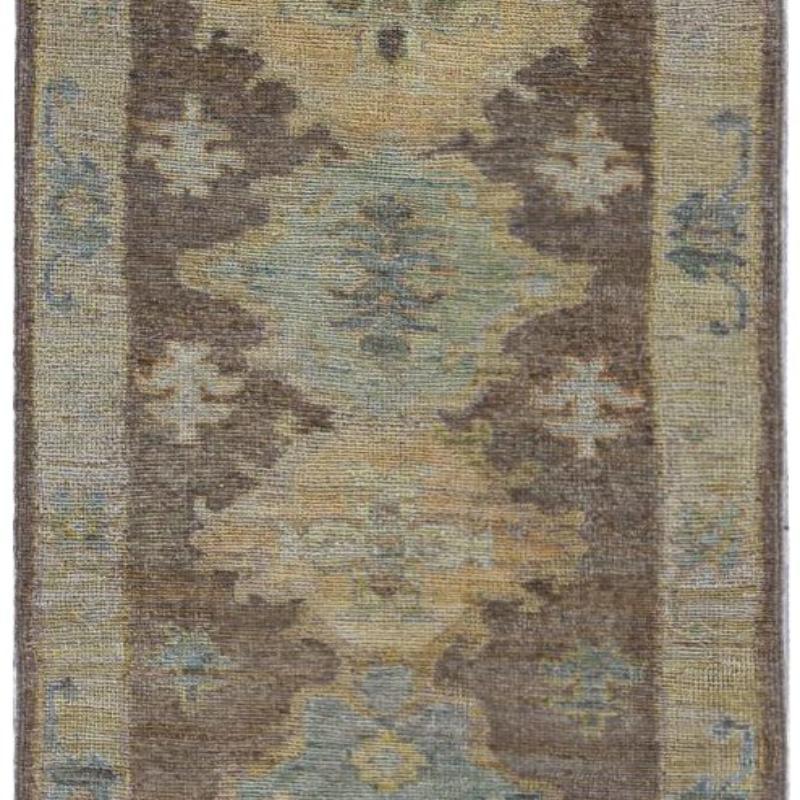 Afghanistan Rose Collection Läufer Teppich - Wolle Blau Braun - 90950 (Stammeskunst) im Angebot