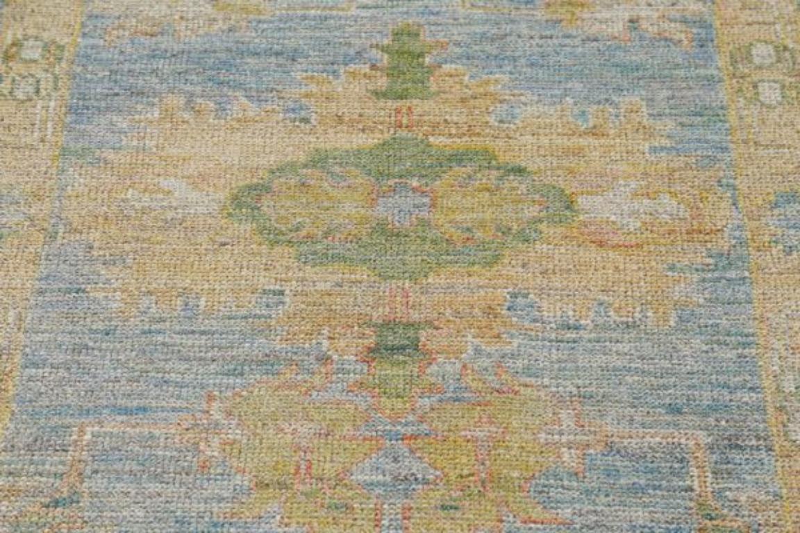 Afghano Tappeto Afghanistan Rose Collection - Lana Blu Verde - 90879 in vendita