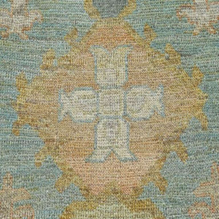Alfombra de Corredor Colección Afghanistan Rose - Lana Azul Verde Rosa - 90804 en Excelente estado para la venta en Dallas, TX