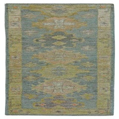 Afghanistan Rose Kollektion Läufer - Wolle Blau Grün Rosa - 90804