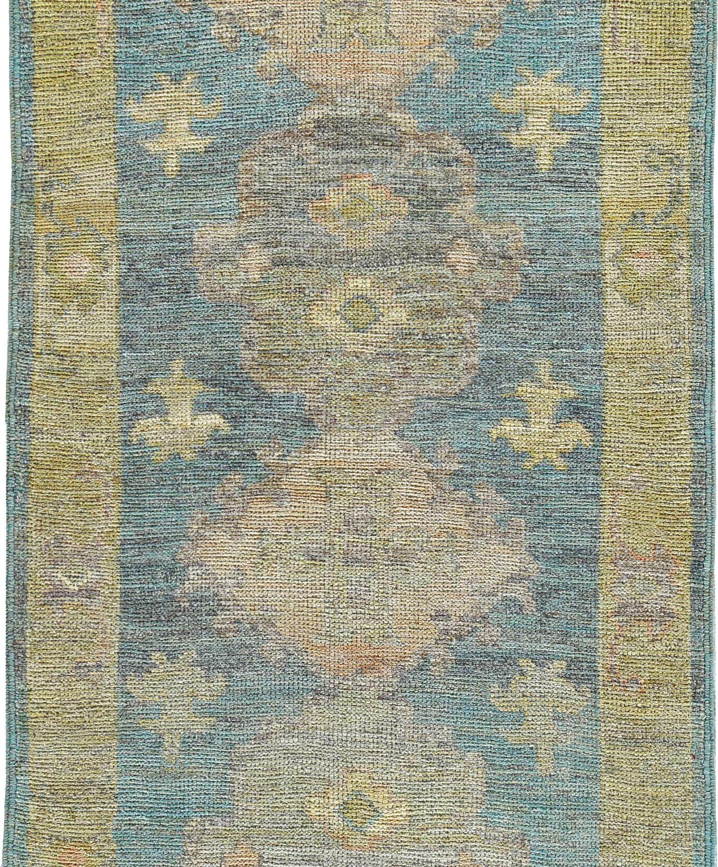 Tribal Tapis de course Afghanistan Rose Collection - Laine bleu vert rose - 90805 en vente