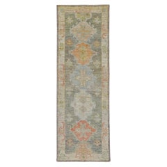 Afghanistan Rose Kollektion Läufer - Wolle Blau Grün Rot - 90887