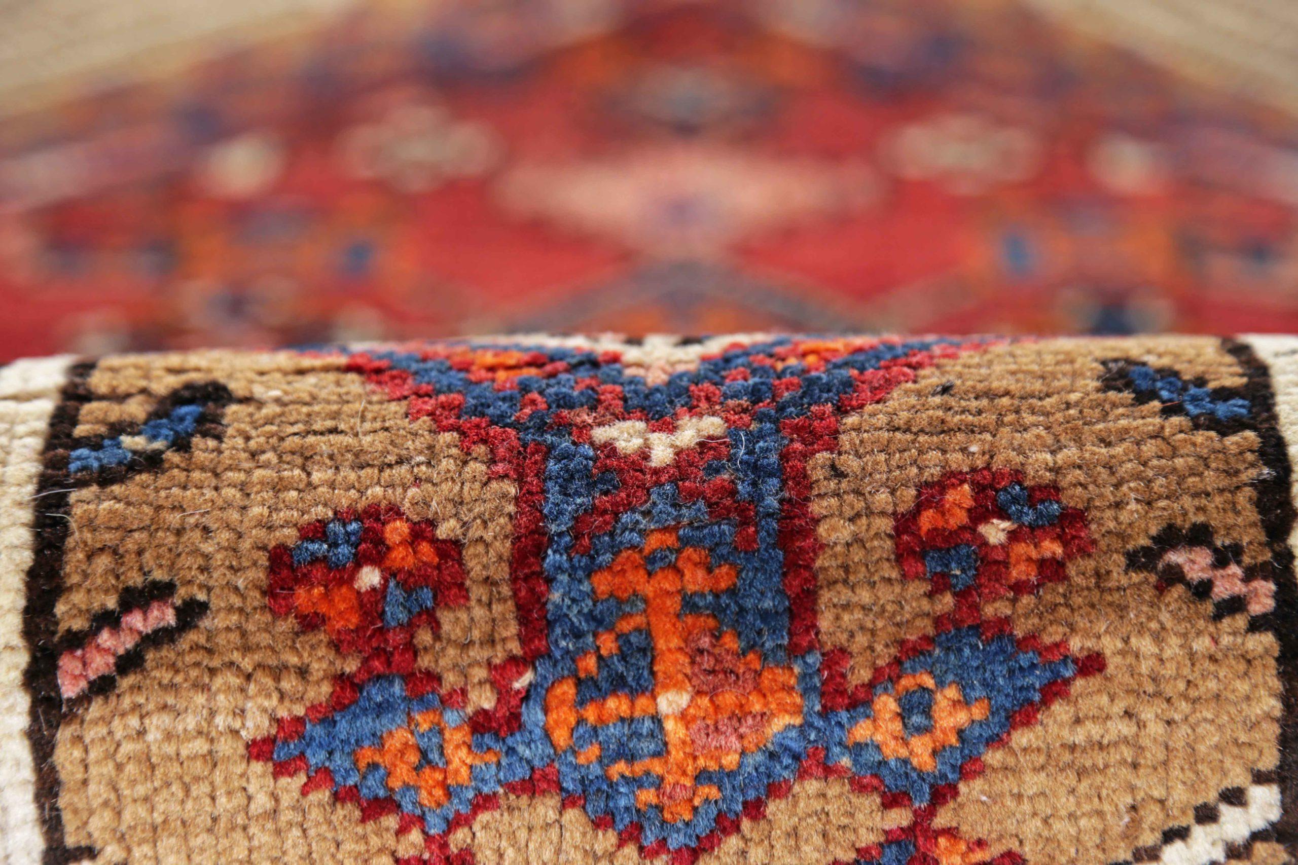20th Century Afghanistan Rose Collection Small Rug Circa 1990 - Wool Blue Ivory Red - 90927 For Sale