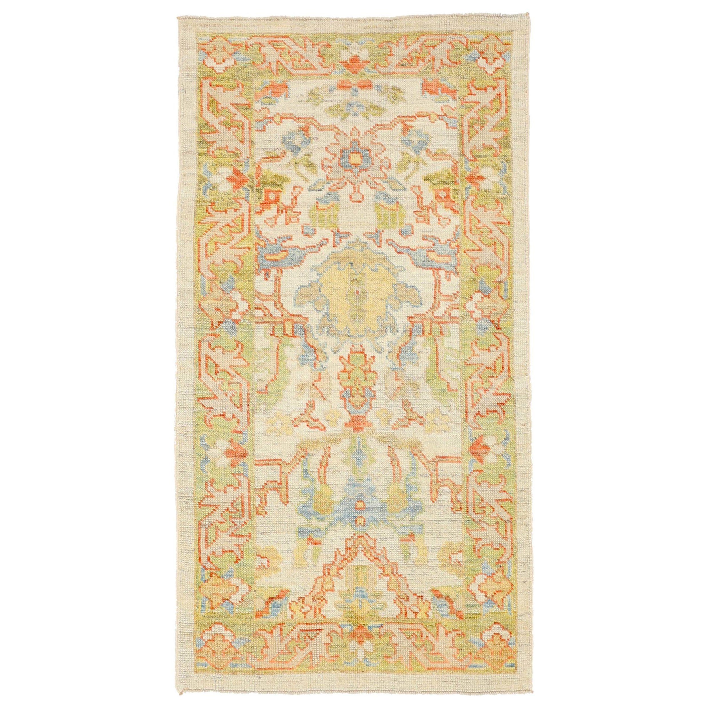 Afghanistan Rose Kollektion Kleiner Teppich - Wolle Blau Grün Elfenbein - 88554