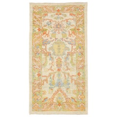 Afghanistan Rose Kollektion Kleiner Teppich - Wolle Blau Grün Elfenbein - 88554