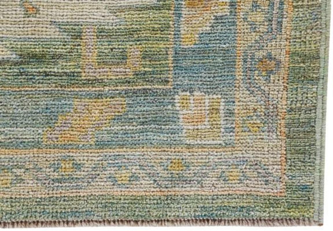 Afghano Tappeto Afghanistan Rose Collection'S - Lana Blu Verde Avorio - 90966 in vendita