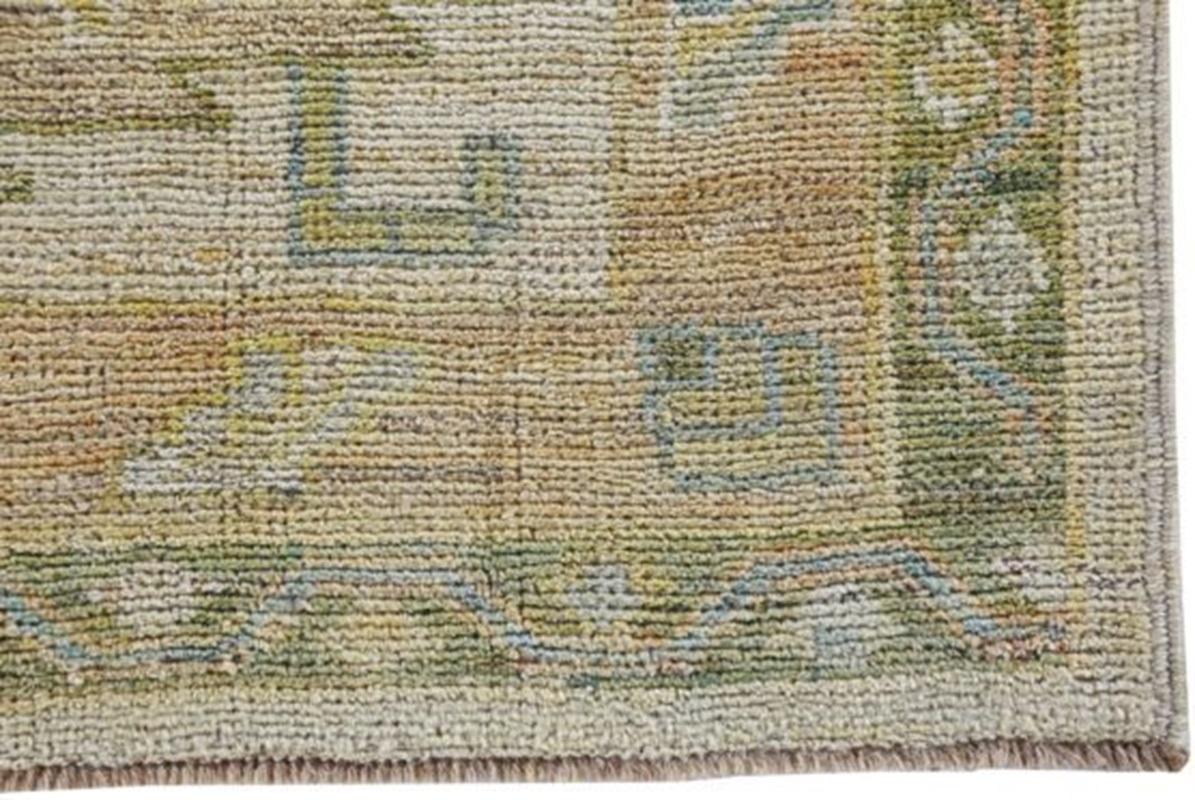Afghano Tappeto Afghanistan Rose Collection'S - Lana Verde Avorio Rosa - 90948 in vendita