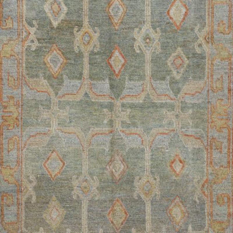 Quadratische Teppiche der Afghanistan Rose Kollektion - Wolle Blau - 90963 (Stammeskunst) im Angebot