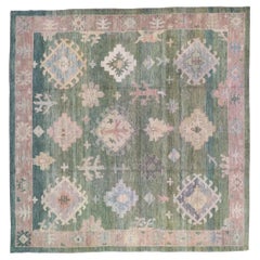 Colección Afghanistan Rose Alfombras Cuadradas - Lana Azul Rosa - 90939