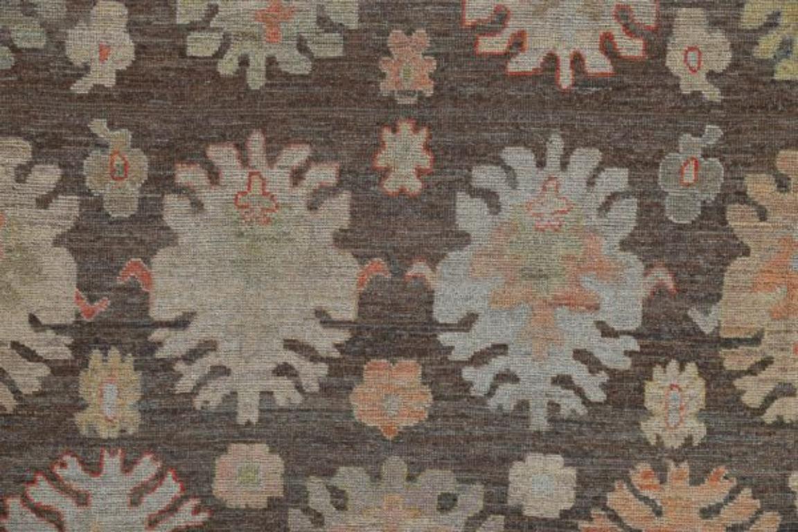 Afghanistan Rose Kollektion Quadratische Teppiche - Wolle Brown - 91038 (Afghanisch) im Angebot