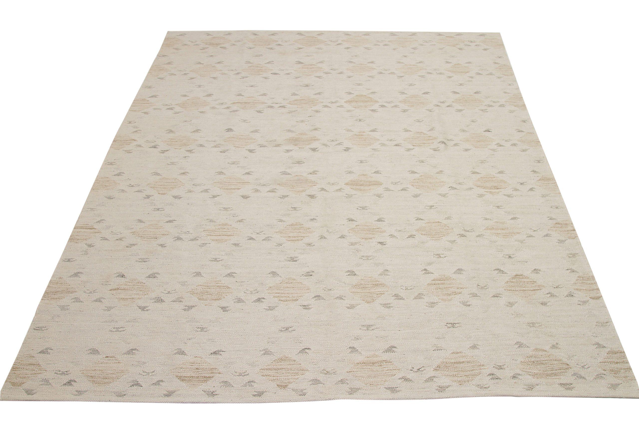 Entdecken Sie die Eleganz des skandinavischen Afghanistans mit den Teppichen von CIRCA 1990. Dieses exklusive Design aus Wolle und Braun-Elfenbein ist perfekt, um Ihren Raum zu verschönern.