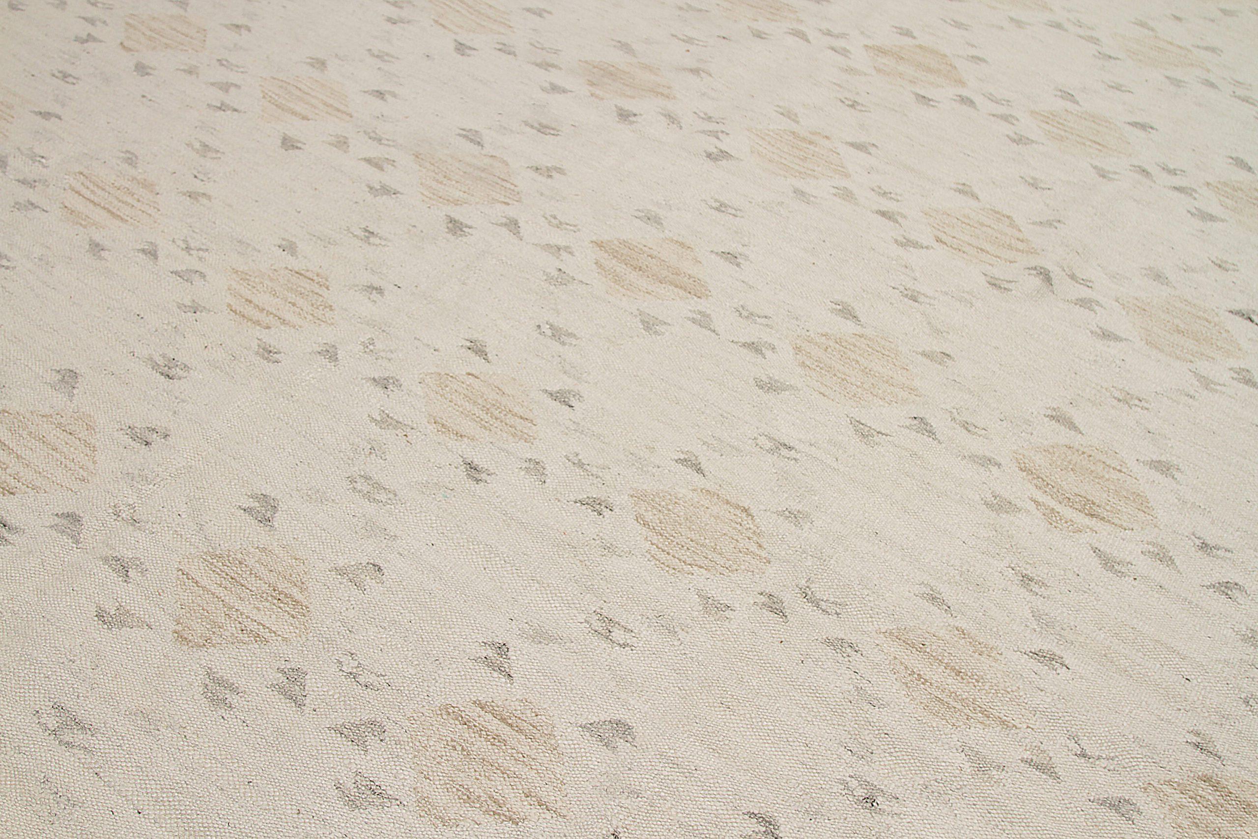 Afghanistan skandinavischen Bereich Teppiche CIRCA 1990 - Wolle Brown Elfenbein Design - 92579 (Afghanisch) im Angebot