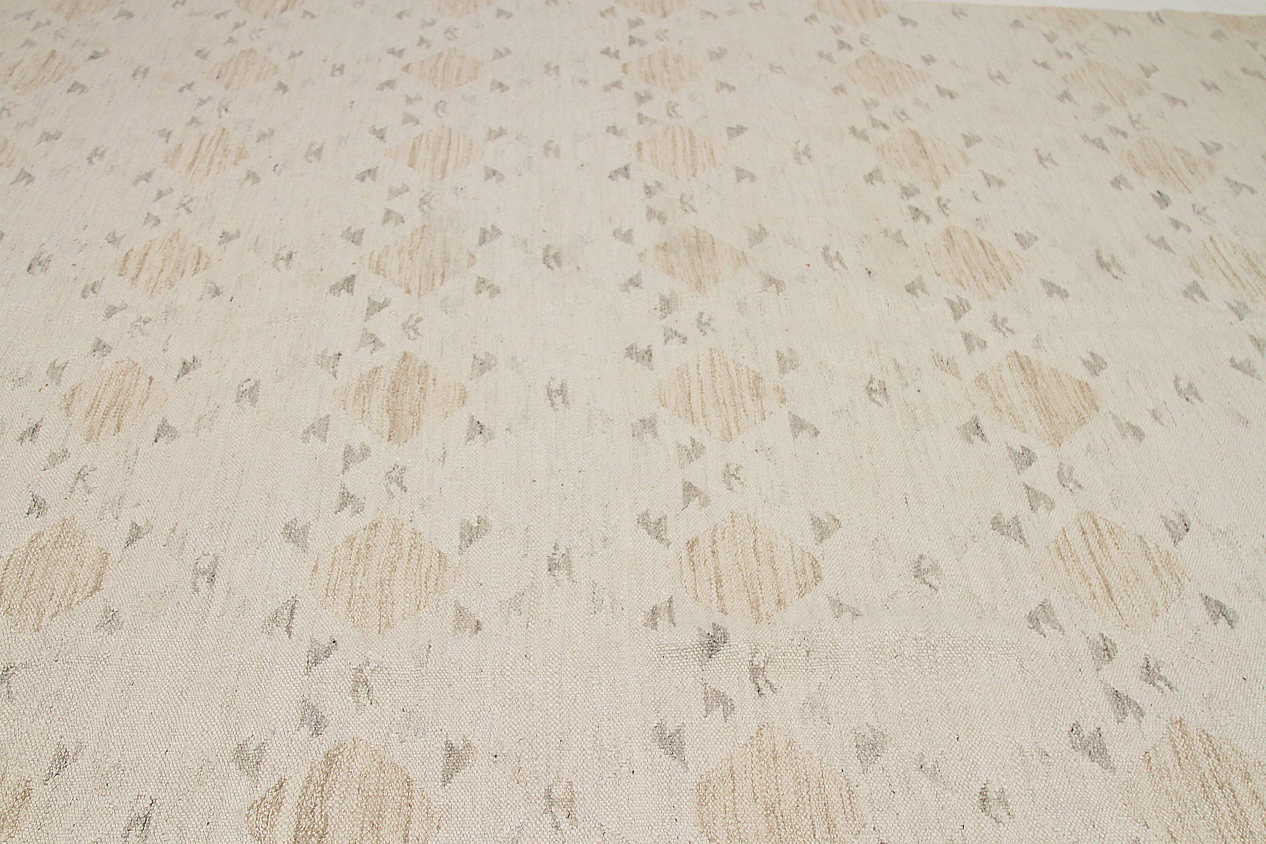 Afghanistan skandinavischen Bereich Teppiche CIRCA 1990 - Wolle Brown Elfenbein Design - 92579 im Zustand „Hervorragend“ im Angebot in Dallas, TX