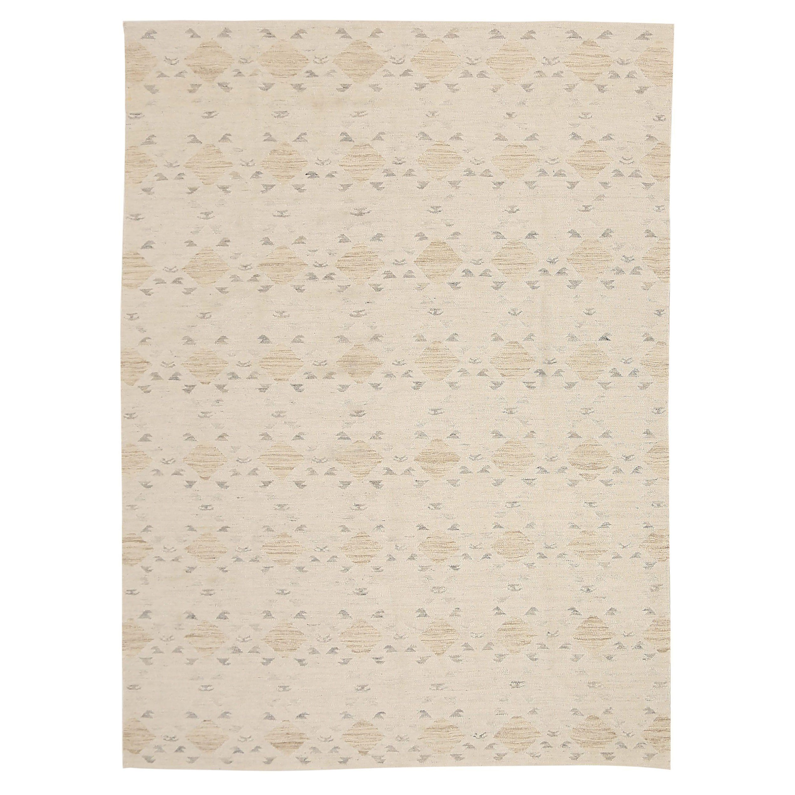 Afghanistan skandinavischen Bereich Teppiche CIRCA 1990 - Wolle Brown Elfenbein Design - 92579