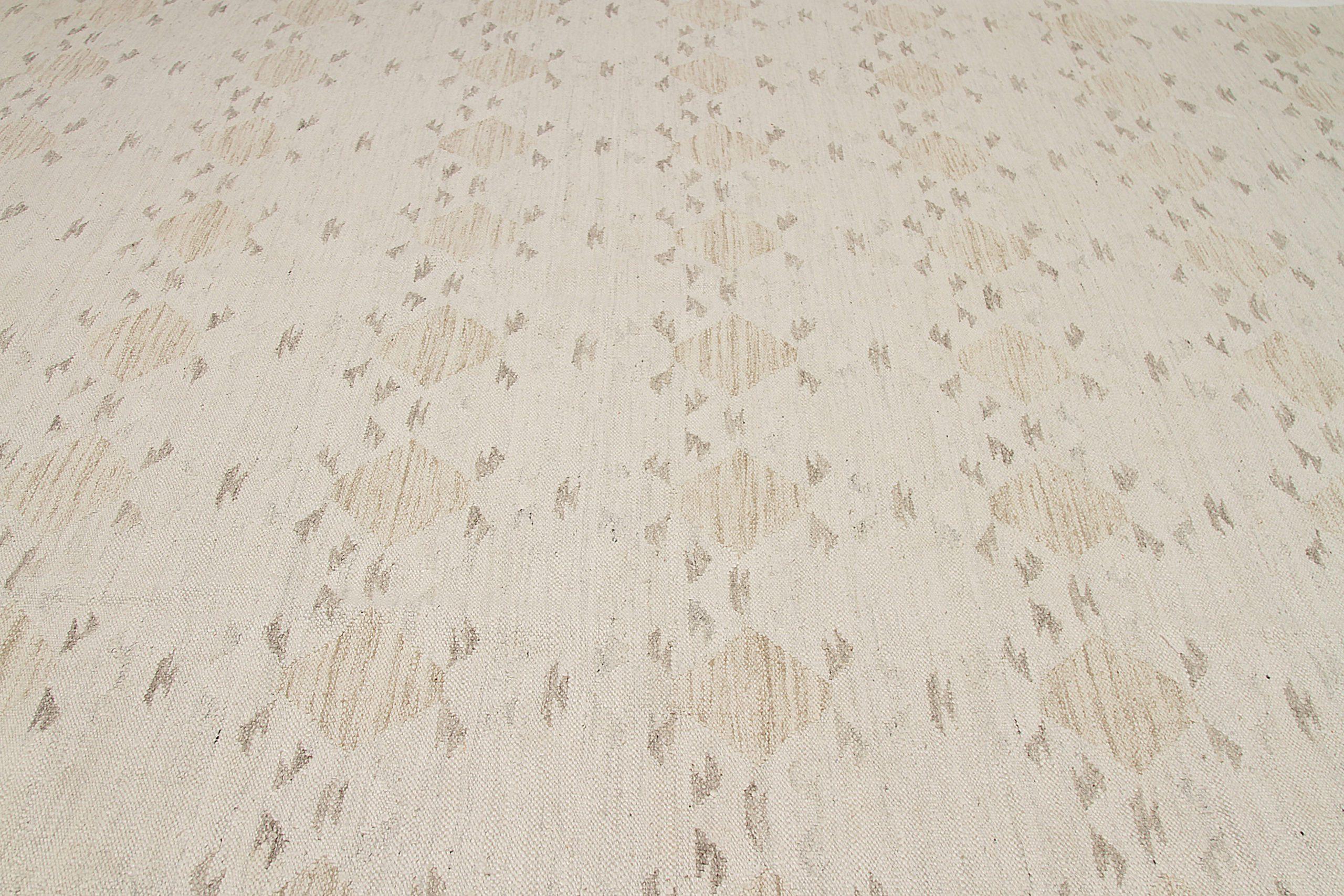 Afganistán Alfombras Escandinavas Circa 1990 - Lana Marrón Marfil Topo - 92583 en Excelente estado para la venta en Dallas, TX